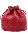 CHANEL 1986-1988 Drawstring Chain Ostrich Shoulder Bag
