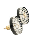 CHANEL Circle Diamond Quilted Coco Mark Earrings