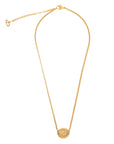 CHRISTIAN DIOR Logo Oval Rhinestone Necklace