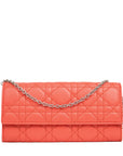 CHRISTIAN DIOR Lady Dior Cannage Chain Wallet Long Wallet / Handbag 2Way