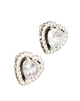 Vintage-Style Heart Rhinestone Earrings(Rhodium-Plated Brass)