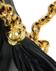 CHANEL 1991-1994 Coco Mark V-Stick Chain Lambskin Shoulder Bag