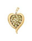 Vintage-Style Leaf Motif Rhinestone Brooch(Gold-Plated Brass)
