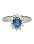 PT900 Sapphire 0.93ct Diamond 0.20ct Ring