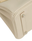 HERMÈS Birkin 25 Handbag in Gris Glacier White