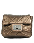 CHANEL 2008-2009 2.55 Matelassé Chain Double Flap Shoulder Bag with Pouch