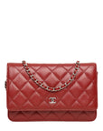 CHANEL 2014 Matelasse Caviar Skin Chain Wallet / Shoulder Bag