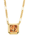 CHRISTIAN DIOR Square CD Logo Necklace