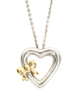 TIFFANY & CO. SV925 K18YG Open Heart Ribbon Necklace