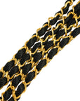 CHANEL 1986–1988 Matelassé Rhinestone Coco Mark Chain Shoulder Bag