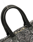 YVES SAINT LAURENT Bubble Quilted Leopard Print Bowling Bag 30 Handbag