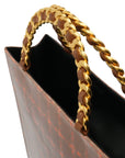 CHANEL 1994-1996 Chocobar Patent Chain Tote Bag/Handbag