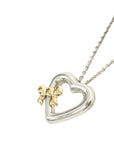 TIFFANY & CO. SV925 K18YG Open Heart Ribbon Necklace