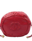 CHANEL 1986-1988 Drawstring Chain Ostrich Shoulder Bag