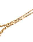 CHANEL 2003-2004 Embossed Logo Chain Double-Front Flap Shoulder Bag