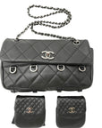 CHANEL 2006–2008 Matelassé Turn-Lock Multi-Pochette Lambskin Shoulder Bag