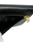 CHANEL 2003–2004 Caviar Leather Tri-Fold Wallet