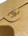 CHANEL 2003-2004 Embossed Logo Chain Double-Front Flap Shoulder Bag