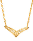 CHRISTIAN DIOR V-Shaped Rhinestone Necklace