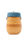 CHANEL 1997–1999 Coco Mark Chain Straw Denim Basket Shoulder Bag