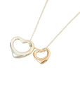 TIFFANY & CO. SV925 K18YG Double Open Heart Necklace