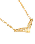 CHRISTIAN DIOR V-Shaped Rhinestone Necklace