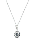 Opal Pt850 Gemstone Diamond Necklace