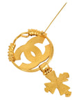 CHANEL Coco Mark Cross Motif Brooch