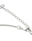CHRISTIAN DIOR Logo Plate Rhinestone Necklace