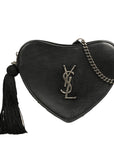 YVES SAINT LAURENT Heart Chain Fringe Shoulder Bag