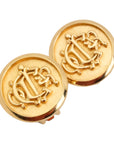 CHRISTIAN DIOR Emblem Round Circle Earring