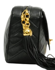 CHANEL 1991-1994 Coco Mark V-Stick Chain Lambskin Shoulder Bag