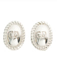 CHRISTIAN DIOR Oval CD Logo Earrings