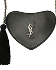 YVES SAINT LAURENT Heart Chain Fringe Shoulder Bag
