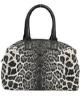 YVES SAINT LAURENT Bubble Quilted Leopard Print Bowling Bag 30 Handbag
