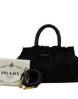 PRADA Nylon Ribbon Motif Handbag/Shoulder Bag 2-Way