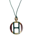HERMES H Equip Buffalo Horn Lacquer Necklace