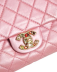 CHANEL 2010–2011 Crystal Logo Matelassé Chain Lambskin Shoulder Bag