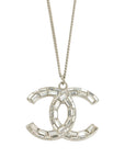 CHANEL Coco Mark Square Rhinestone Reversible Necklace