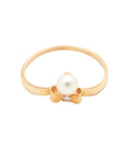 TASAKI Ribbon Pearl with Diamond Side Stones Ring