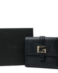 GUCCI Leather Logo W-Hook Compact Wallet