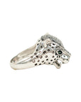 Vintage-Style Leopard Motif Rhinestone Ring