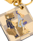 LOUIS VUITTON Damier Azur Porte-Clés Illustre Groom Key Holder M66943