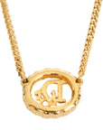 CHRISTIAN DIOR Logo Oval Rhinestone Necklace