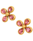 Vintage-Style Flower Rhinestone Earrings(Gold-Plated Brass)