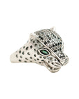 Vintage-Style Leopard Motif Rhinestone Ring