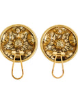 Vintage-Style Circle Motif Enamel Rhinestone Earrings