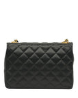 CHANEL 1986–1988 Matelassé Rhinestone Coco Mark Chain Shoulder Bag