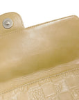 CHANEL 2003-2004 Embossed Logo Chain Double-Front Flap Shoulder Bag