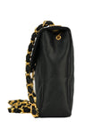 CHANEL 1986–1988 Matelassé Rhinestone Coco Mark Chain Shoulder Bag